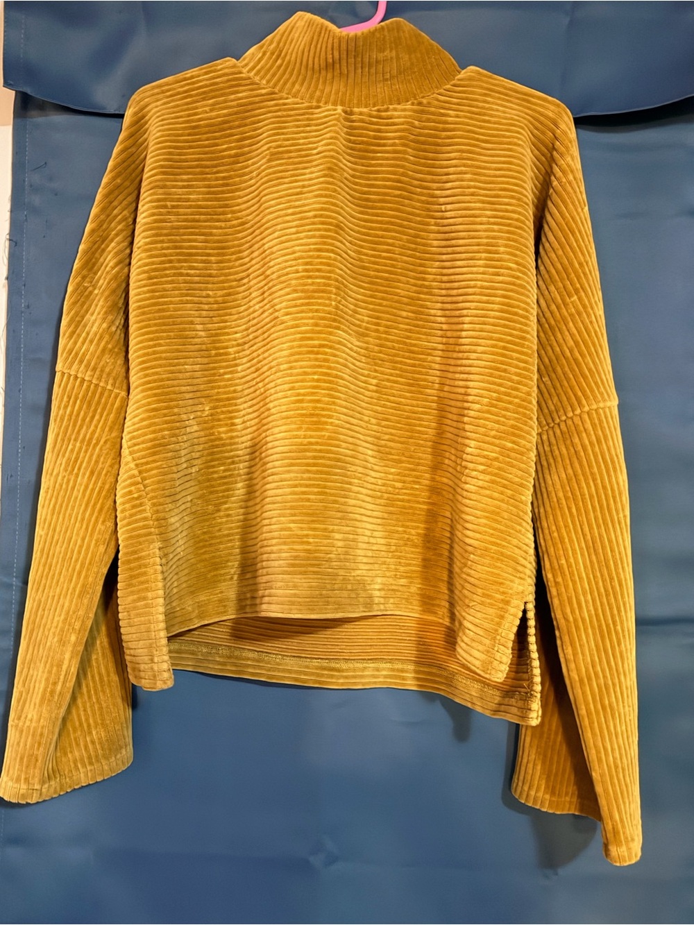 Madewell Golden Mustard Ribbed Funnel Neck Sweater